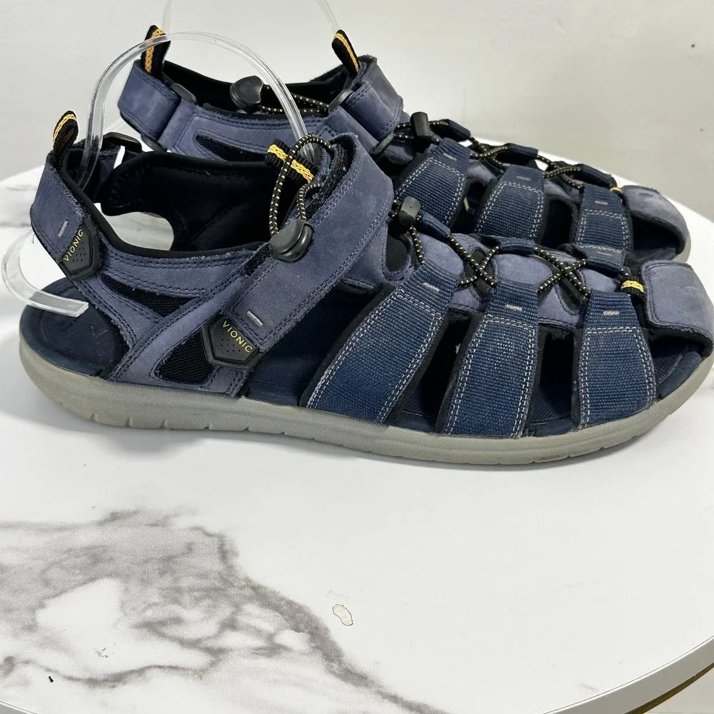 Vionic Nate Blue Adjustable‎ Strap Outdoor Hiking Sandal Mens US 12
